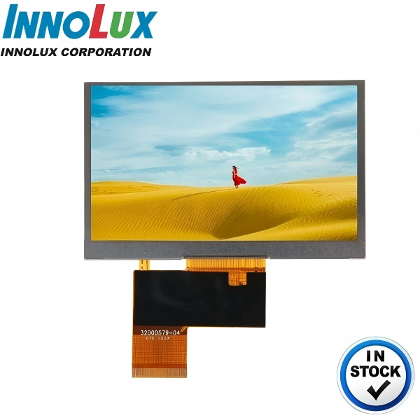 INNOLUX original 4.3 inch 480x272 500nit LCD display 40pin RGB interface(AT043TN25V.2)