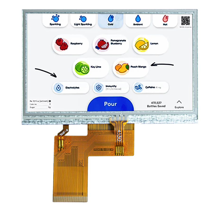 4.3 inch 480x272 LCD display with RTP (HC043TE30040-B80V.1)