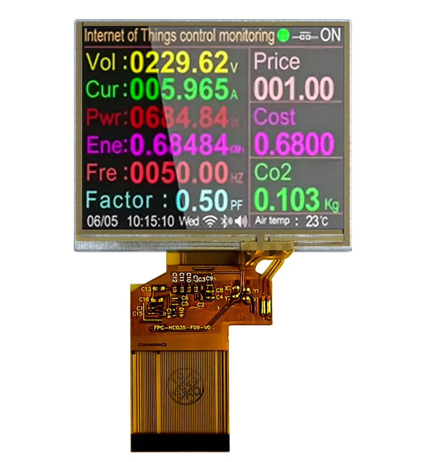 3.5 inch 320X240 resolution automotive TFT LCD with RGB interface