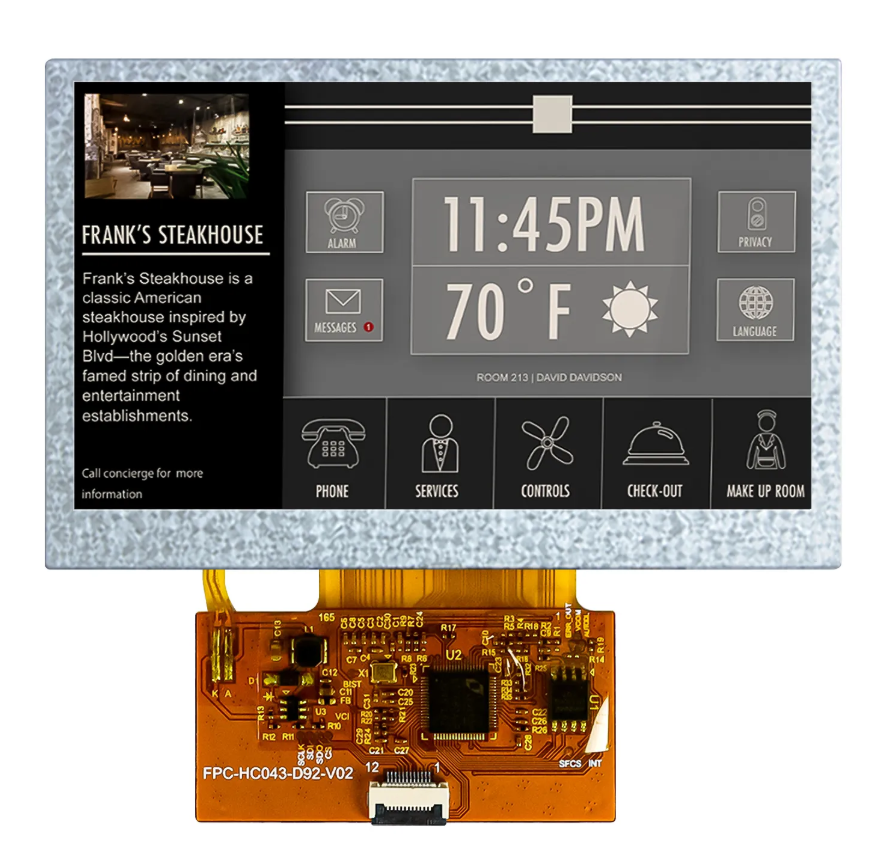 4.3 inch TFT LCD 800*480 Res 300 lumin. with SPI interface
