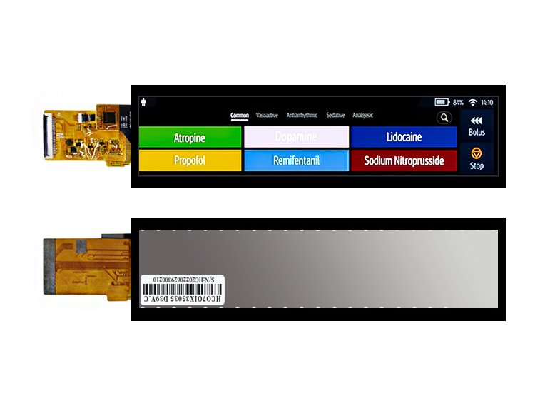 7 inch IPS 280x1424 bar type LCD touch screen for infusion System( HC070IX35035-D39V.C)