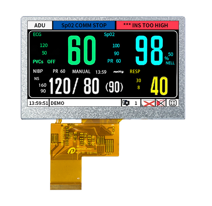 4.3 inch 40pin RGB LCD module for patient monitor(HC043IE50029-B80)