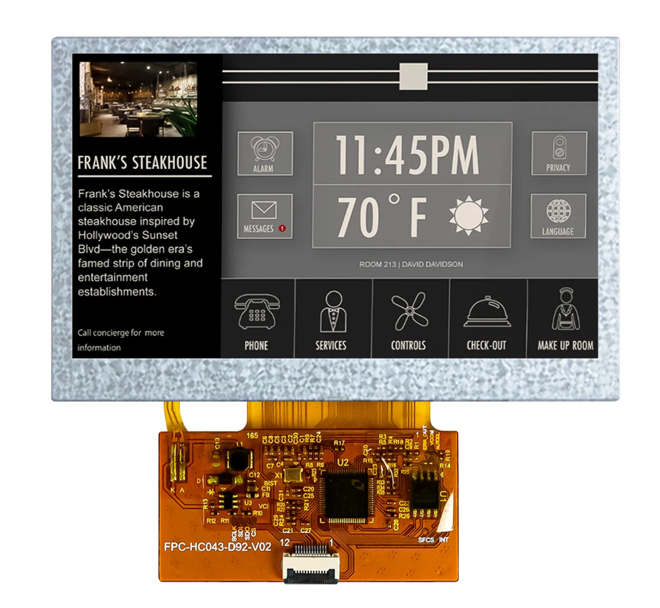 4.3 inch TFT LCD 800*480 Res 300 lumin. with SPI interface